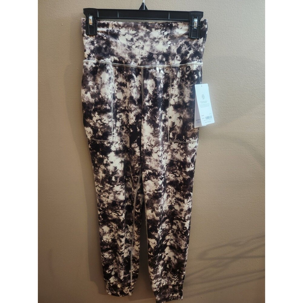 Athleta Salutation Patterned Jogger Women's Black Beige Buttery Soft Size XS NWT